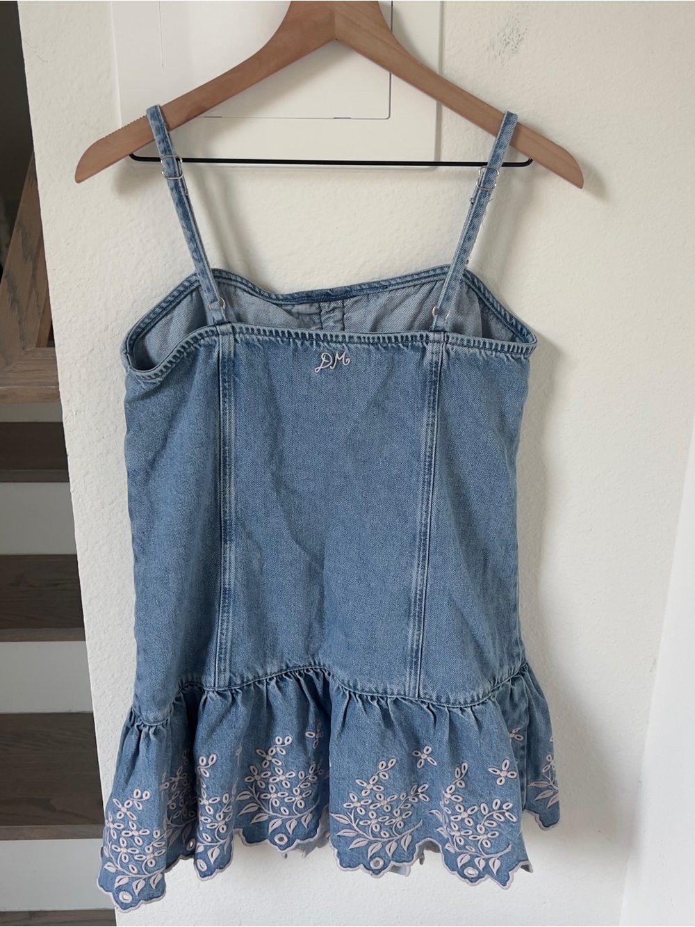 Anthropologie Damson Madder Lana Drop-Waist Mini Dress in Blue Denim - Picture 5 of 8